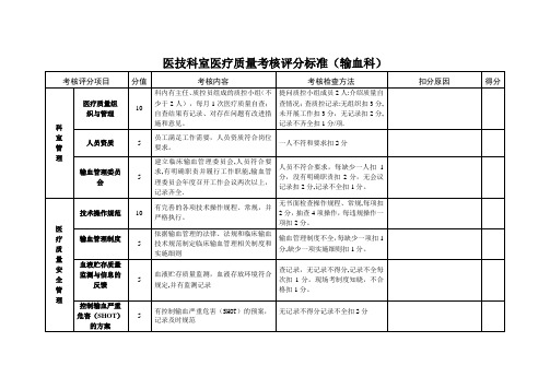 输血科医疗质量考核 (1)