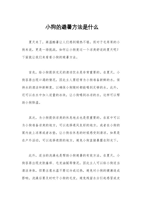 小狗的避暑方法是什么