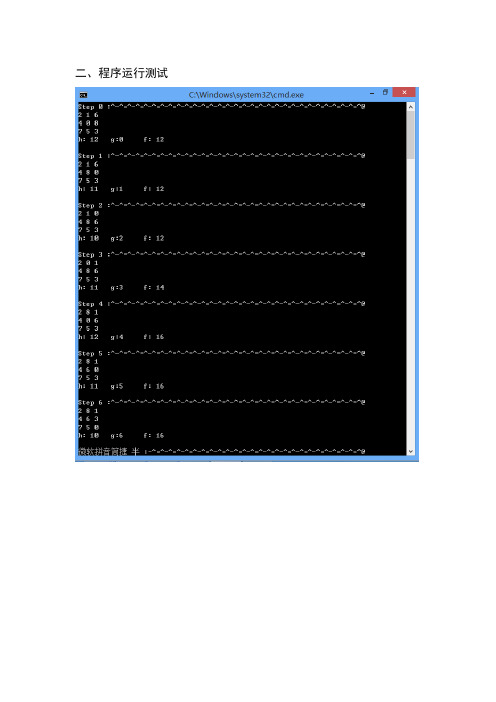 A star 算法 八数码问题 C++ 报告+代码+详细注释