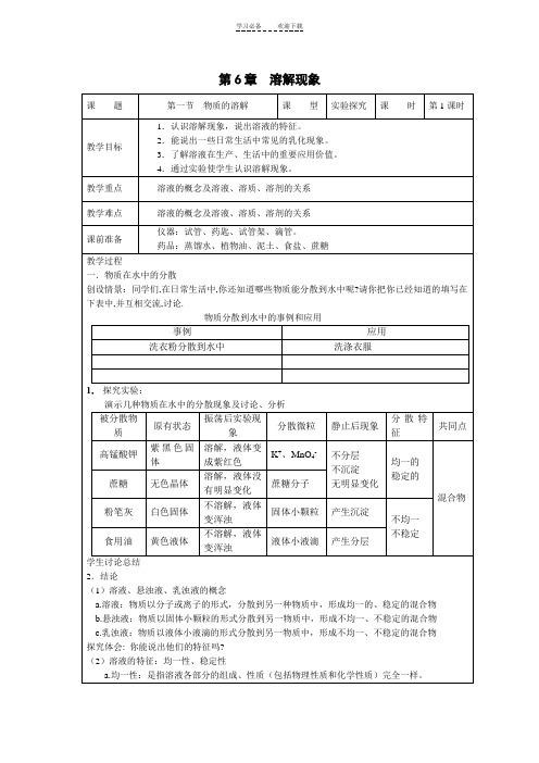 九年级化学--下册--教案(沪教版)