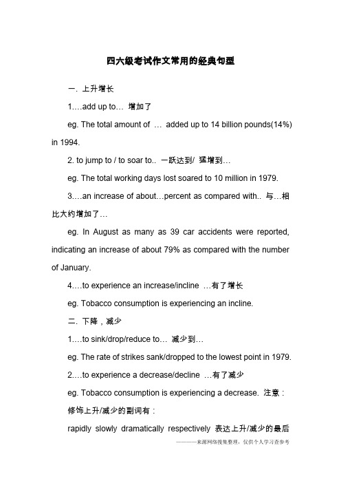 四六级考试作文常用的经典句型