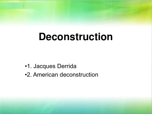 Deconstruction