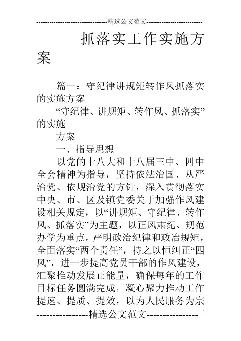 抓落实工作实施方案