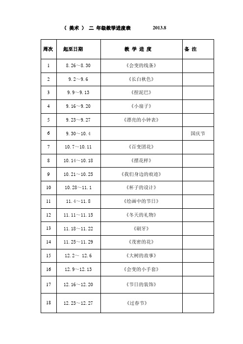 人美版美术2年上册教案
