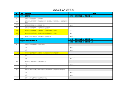 VDA6.3-2016检查表范例