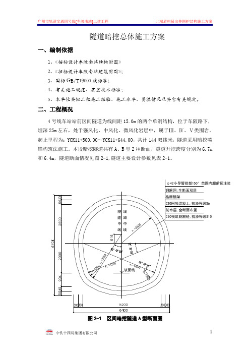 隧道暗挖总体施工方案