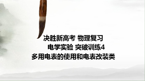 【决胜新高考】物理复习电学实验 突破训练5 多用电表的使用和电表的改装