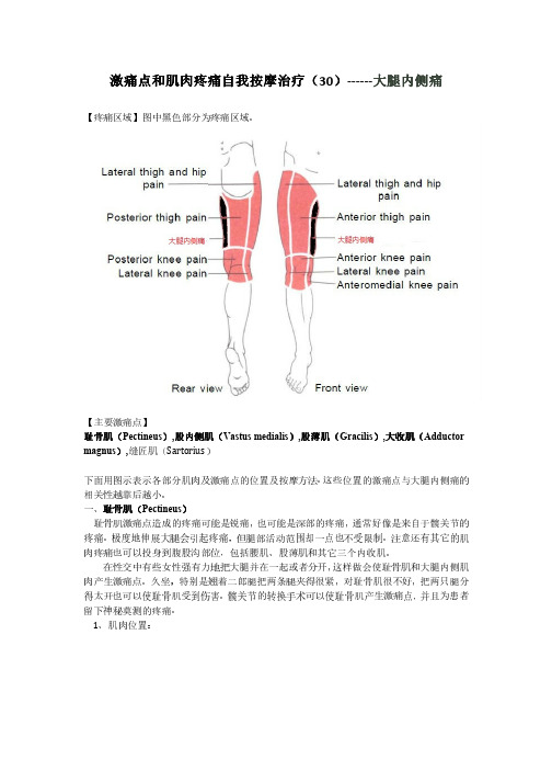 大腿内侧痛——激痛点和肌肉疼痛自我按摩治疗(30)