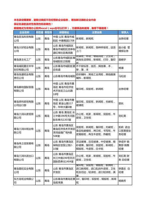 2020新版山东省新闻纸工商企业公司名录名单黄页大全152家