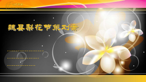 邯郸市魏县梨花节策划方案