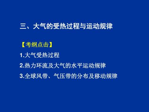 三、大气的受热过程与运动规律