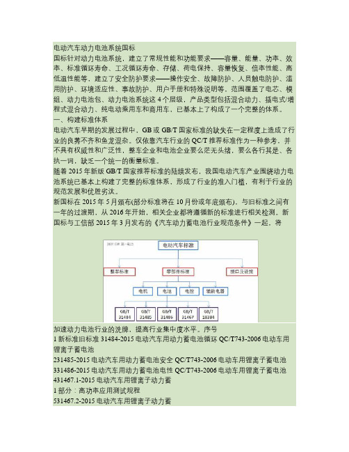 电动汽车动力电池系统国标.