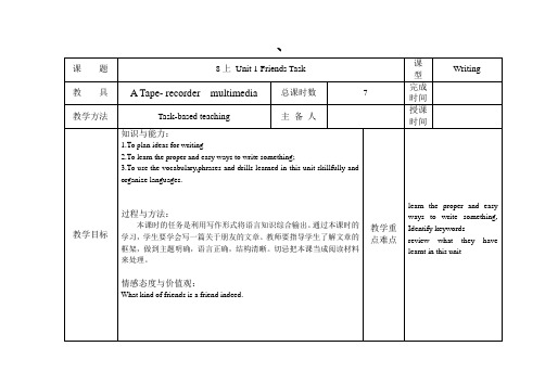 牛津译林版八年级英语上册《nit 1 Friends Task: My best friends》赛课导学案_7