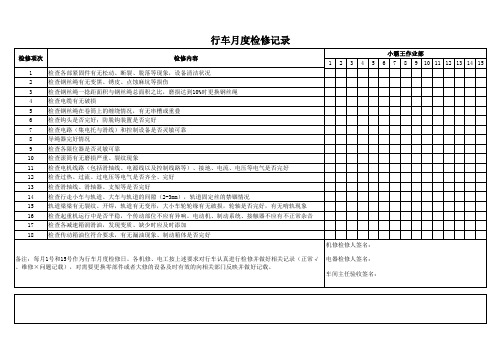 行车检修标准