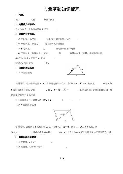 (完整版)向量基础知识汇总