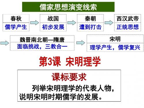 人民版高中历史必修三1.3《宋明理学》授课课件(共25张PPT)