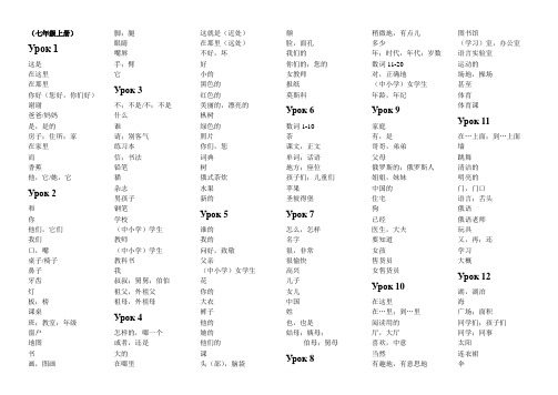 俄语七年级上册单词表