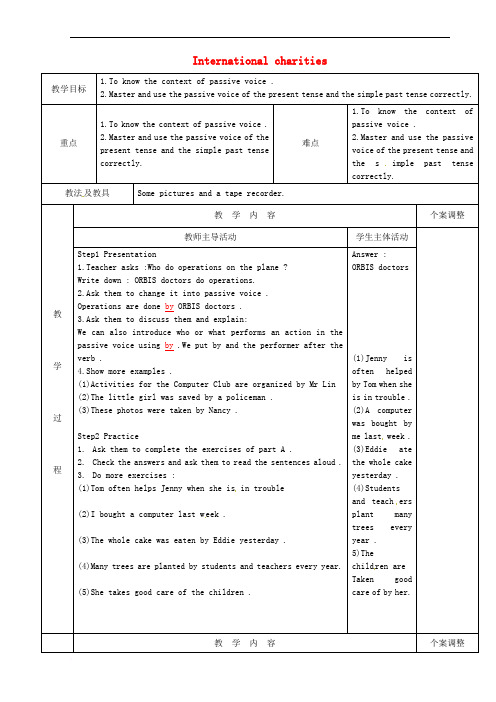 江苏省新沂市第二中学八年级英语下册 Unit 7 International charities grammar 2教案 (新版)牛津版