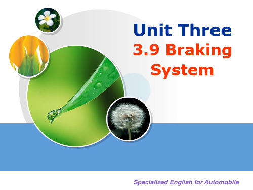 汽车专业英语 Braking System