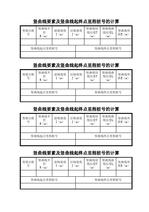 竖曲线要素及竖曲线起终点里程桩号的计算