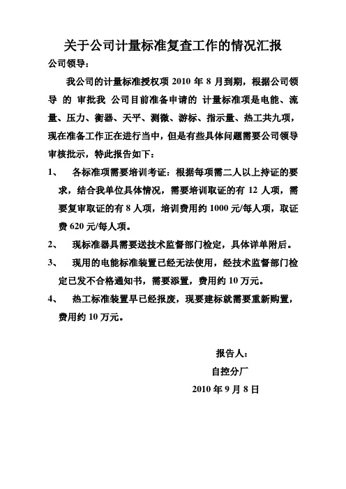 标准复查报告