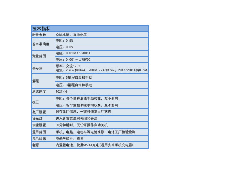 蓄电池内阻测试仪RC3562技术参数