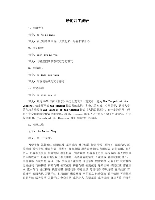 哈的四字成语
