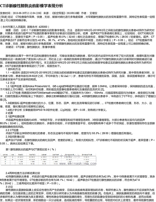 CT诊断腺性膀胱炎的影像学表现分析