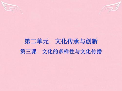 【浙江新高考】2016届高考政治总复习 第二单元 文化传承与创新 第三课 文化的多样性与文化传播课件