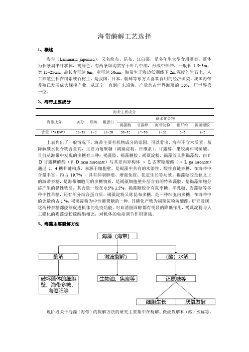 海带裂解工艺选择