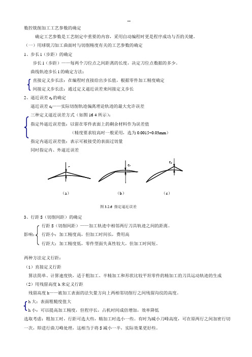 数控铣削加工工艺参数的确定