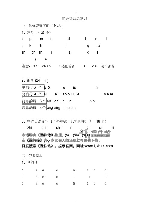 部编版一年级语文上册复习要点知识汇总