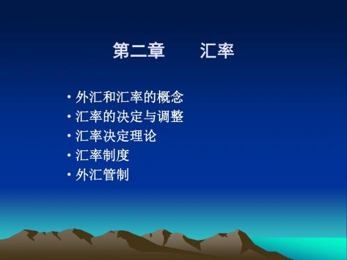 第二章： 汇率