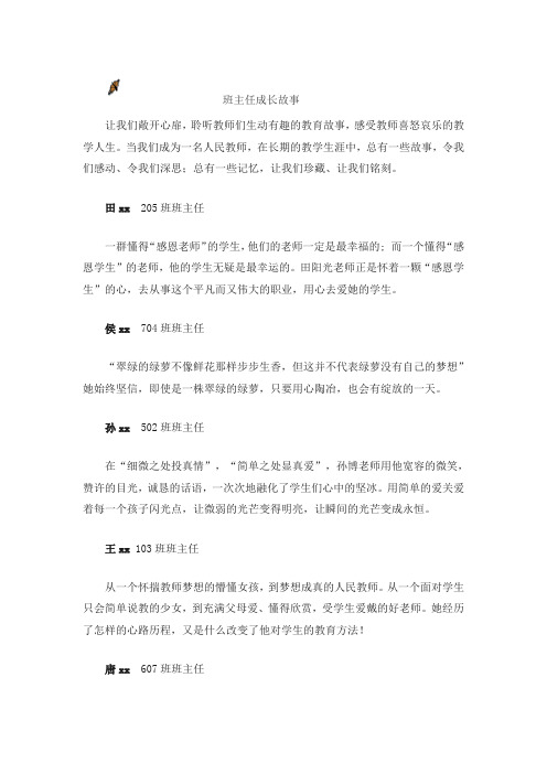 班主任成长故事叙述