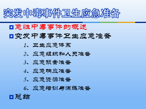 突发中毒事件卫生应急准备ppt课件