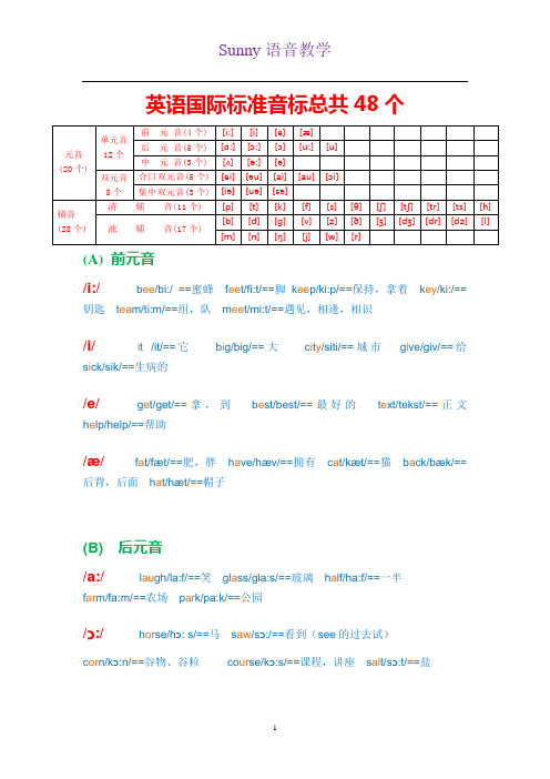 英语音标大全