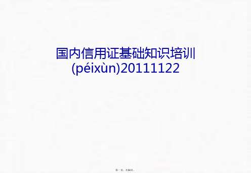 最新国内信用证基础知识培训1122学习资料精品课件