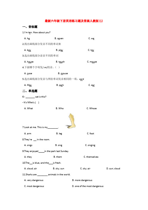 【15套试卷】长沙市小升初模拟考试英语试题含答案