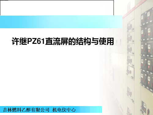 许继PZ61直流屏的结构与使用