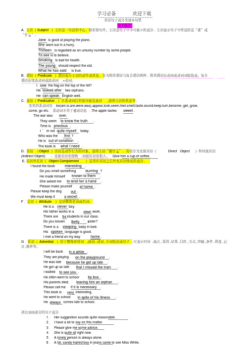 英语句子成分及基本句型