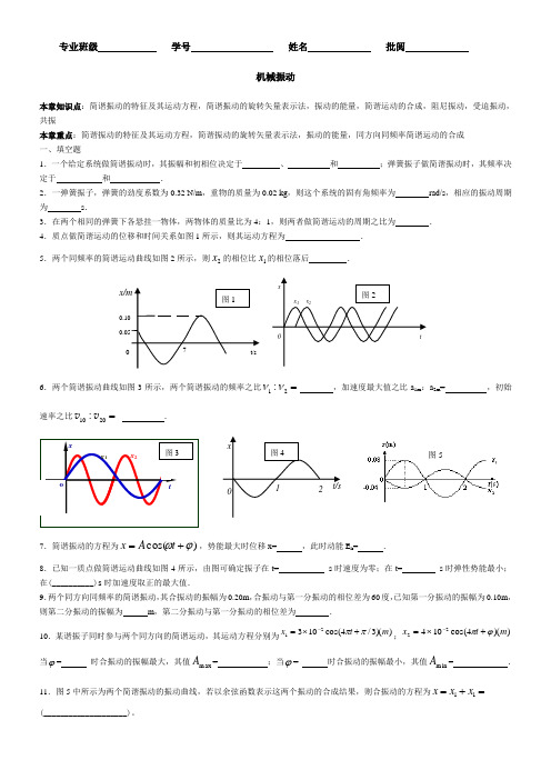 大学物理机械振动试题