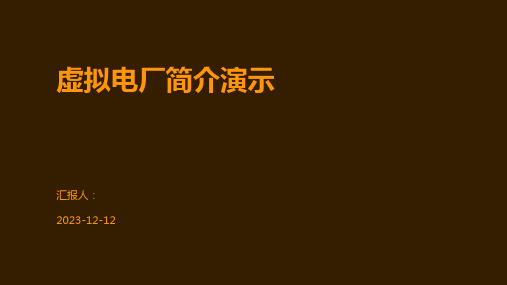 虚拟电厂简介演示