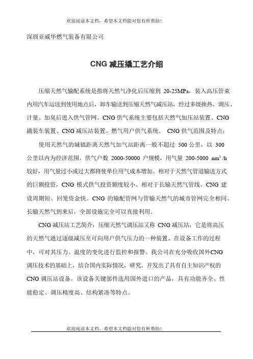 亚威华.CNG减压撬工艺介绍