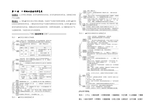 2022年高考历史(人民版)总复习教师用书：第38讲 19世纪以来的文学艺术 Word版含解析