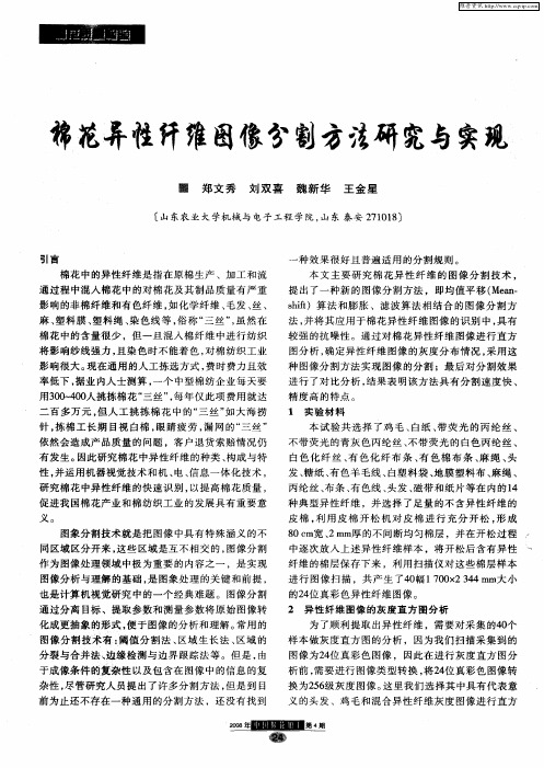 棉花异性纤维图像分割方法研究与实现