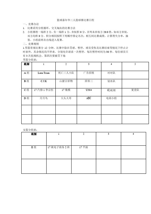 2018技能节篮球赛赛程安排2018524