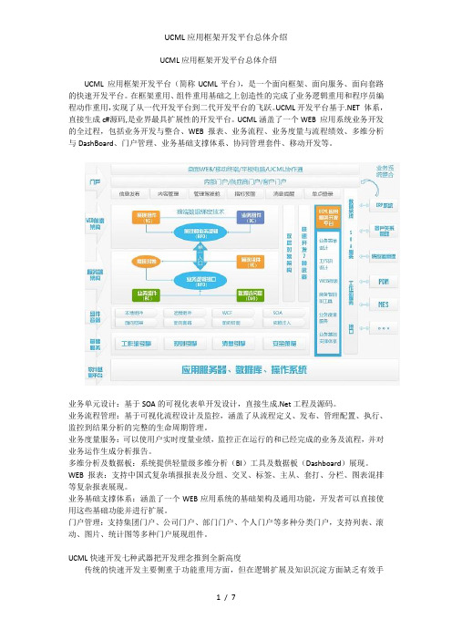 UCML应用框架开发平台总体介绍