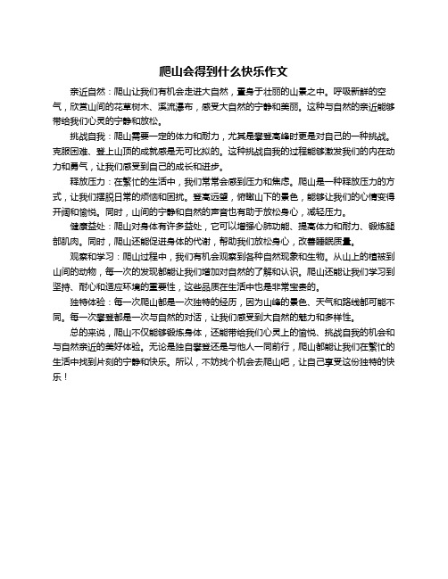 爬山会得到什么快乐作文