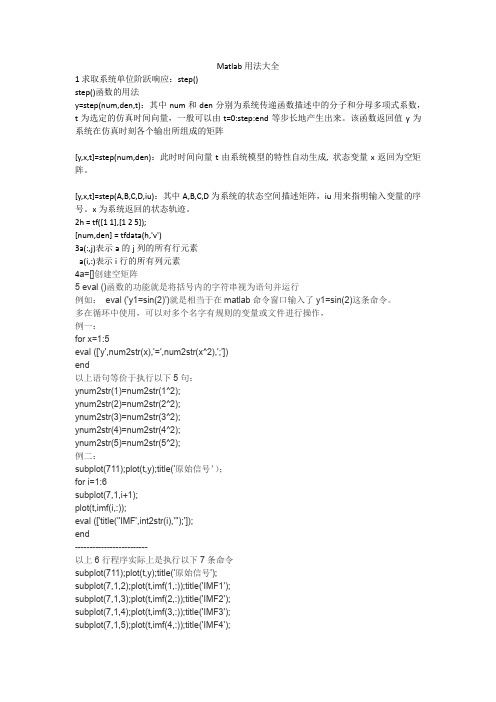 Matlab用法大全