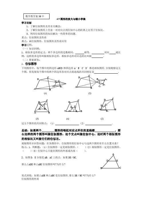 4.9图形的放大与缩小学案